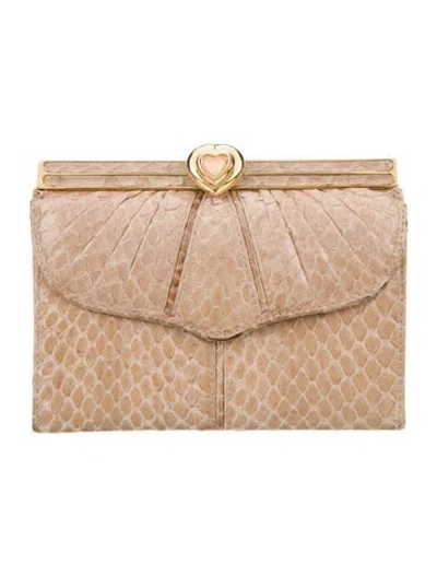 Pre-owned Forte Forte Snakeskin Clutch In Purple