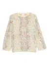 Forte Forte Snakeskin-pattern Crew-neck Sweater In Neutral