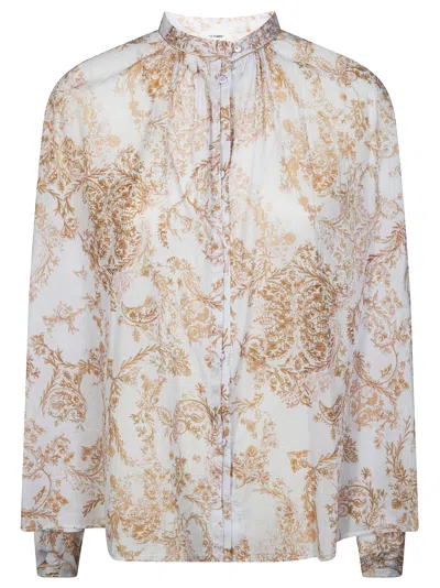 Forte Forte Soft Beige Sheer Puffed Blouse In Gray
