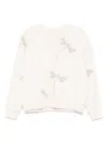Forte Forte Soft Cotton-elastane Sweatshirt With Textured Dragonfly Pattern In Neutral