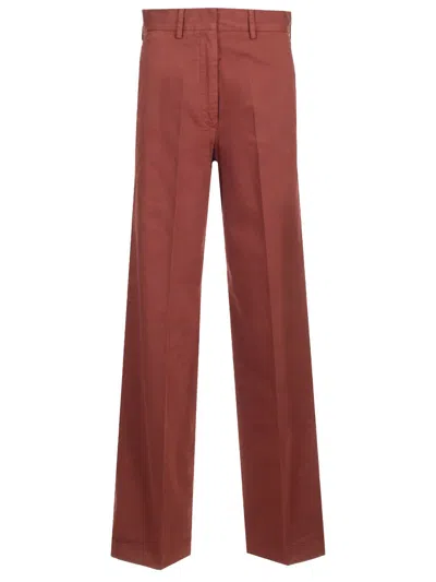 Forte Forte Soft Cotton Twill Trousers In Brown