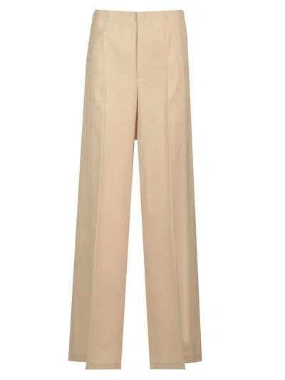 Forte Forte Soft Cut Trousers With Pleats In Beige