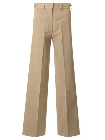 Forte Forte Soft Twill Wide Leg Trousers In Beige