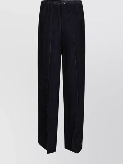 Forte Forte Soft Velvet Low Rise Trousers In Black