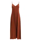 Forte Forte Spaghetti-strap Metallic-detail Dress In Brown