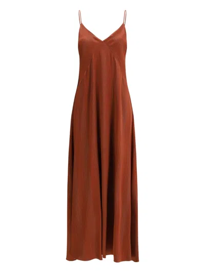 FORTE FORTE SPAGHETTI-STRAP METALLIC-DETAIL DRESS