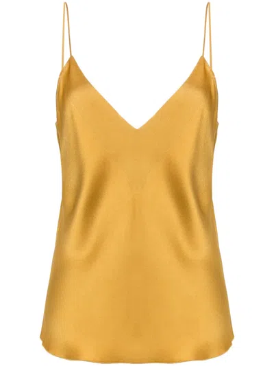 Forte Forte Spaghetti-strap Satin Top In Yellow