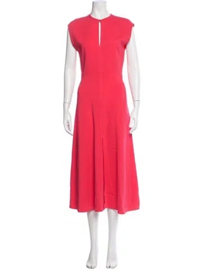 Pre-owned Forte Forte Square Neckline Midi Length Dress In Pink