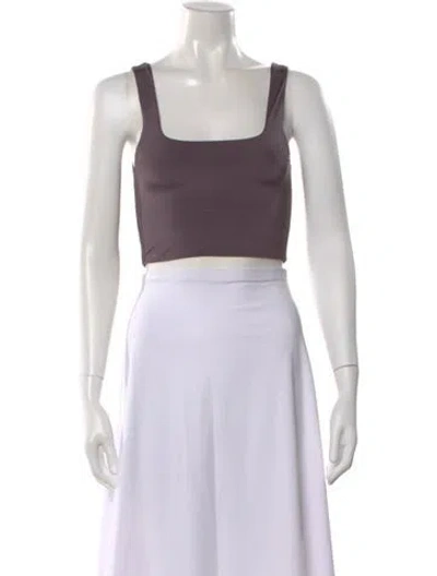Pre-owned Forte Forte Square Neckline Sleeveless Crop Top In Gray
