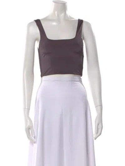 Pre-owned Forte Forte Square Neckline Sleeveless Crop Top In Gray