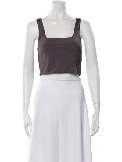 Pre-owned Forte Forte Square Neckline Sleeveless Crop Top In Gray