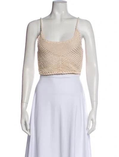 Pre-owned Forte Forte Square Neckline Sleeveless Crop Top In Neutral