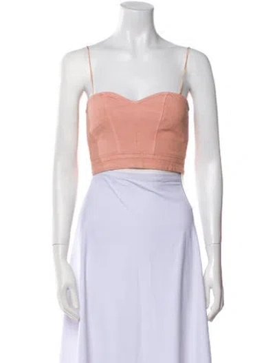 Pre-owned Forte Forte Square Neckline Sleeveless Crop Top In Pink