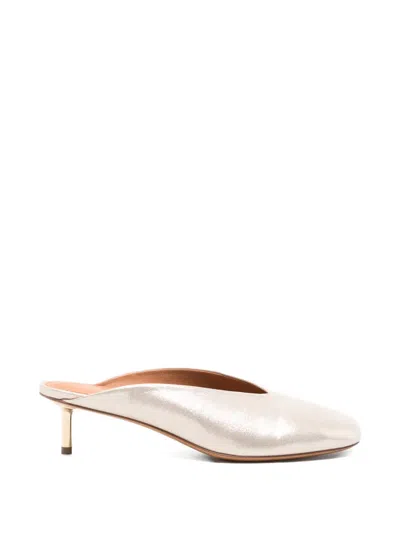 Forte Forte Flat Sandals Pointed Toe Metallic Finish In Gold
