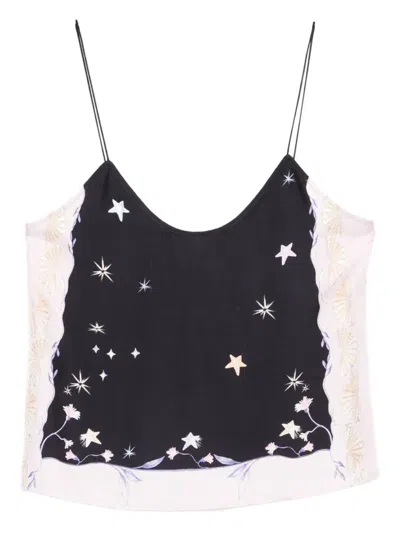 Forte Forte Star-print Strap Top In Black