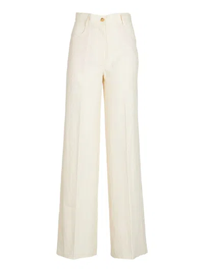Forte Forte Straight Buttoned Trousers In Ivory