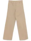 Forte Forte Cotton High Waisted Trousers In Neutrals