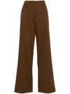 Forte Forte Heavy Cotton Cover Stright Leg Trousers In Brown
