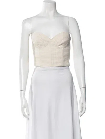 Pre-owned Forte Forte Strapless Crop Top In White