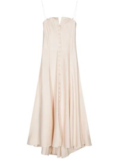 Forte Forte Strapless Tailored Maxi Dress In Neutrals