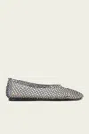 Forte Forte Strass Mesh Anckle Ballerina In Nero
