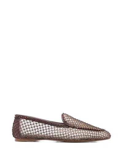 Forte Forte Strass Mesh Loaferes In Brown