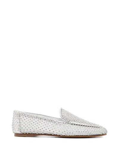 Forte Forte Strass Mesh Loafers In Silver
