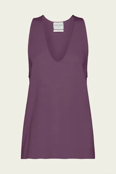 Forte Forte Stretch Cady Crepe Chic Top In Ruby In Purple