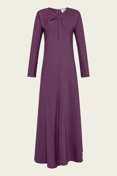 Forte Forte Stretch Cady Crepe Torchonne Dress In Ruby In Purple