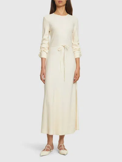 Forte Forte Stretch Cady Crepe Wrapover Dress In White