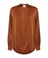 FORTE FORTE STRETCH MANDARIN COLLAR SHIRT
