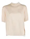 Forte Forte Stretch Silk Satin Top In Neutral