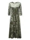 Forte Forte Long Velvet Olive Green Dress In Green