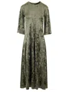 Forte Forte Long Velvet Olive Green Dress In Green