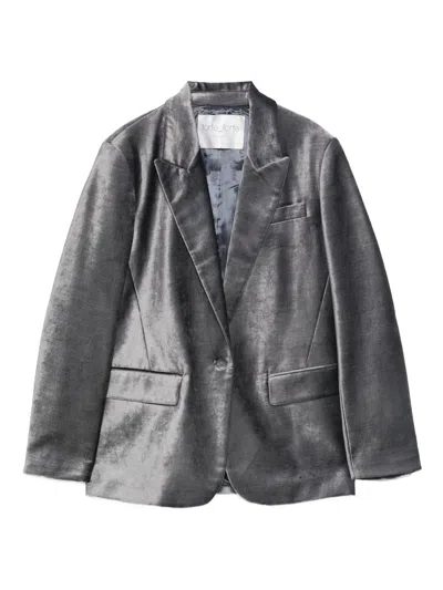 Forte Forte Stretch Velvet Masculine Jacket In Gray