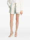 Forte Forte Stripe Scalloped Short Shorts In Neutral