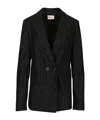 Forte Forte Pinstripe Double-breasted Blazer In Black