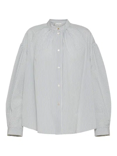 Forte Forte Striped Buttoned Shirt In Blue