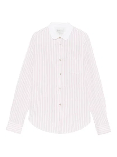 Forte Forte Striped Collared Shirt In White