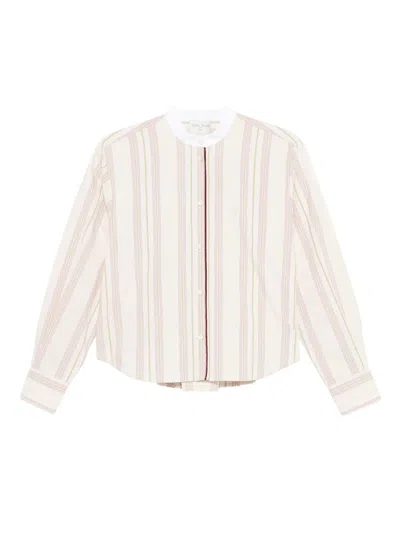 Forte Forte Striped Cotton Grandfather Shirt Ve In White