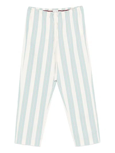 Forte Forte Striped Drawstring Trousers In Blue