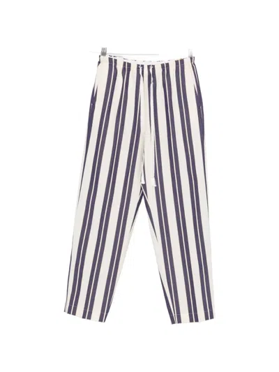Forte Forte Blue Stripes Drawstring Pant In Multi