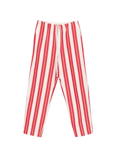 Forte Forte Drawstring Trousers Striped Pattern Back Pocket In Red