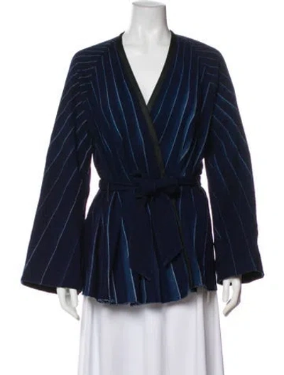 Pre-owned Forte Forte Striped Evening Jacket W/ Tags In Blue