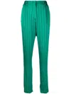 Forte Forte Gestreifte High-waist-hose In Green