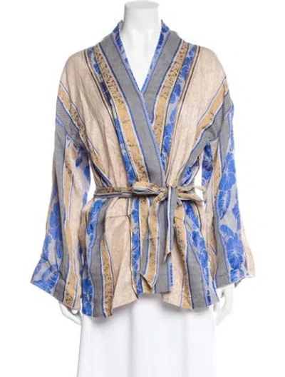 Pre-owned Forte Forte Striped Jacket In White