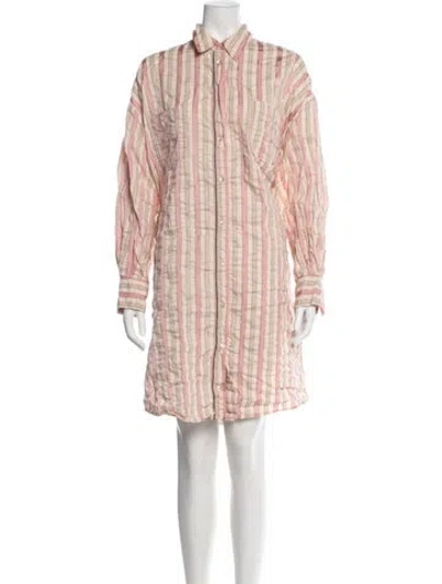 Pre-owned Forte Forte Striped Knee-length Dress In Pink