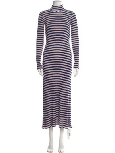 Pre-owned Forte Forte Striped Long Dress In Blue