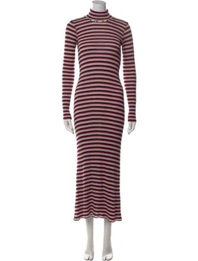 Pre-owned Forte Forte Striped Long Dress In Blue