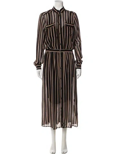 Pre-owned Forte Forte Striped Long Dress In Brown